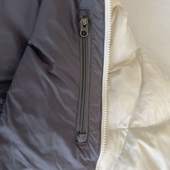 THE NORTH FACE Women Sz XS Aconcagua 550 Down Jacket Ivory/Gray Puffer - Picture 16 of 16